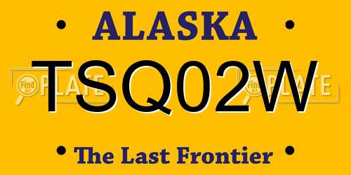 TSQ02W Alaska License Plate