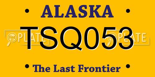 TSQ053 Alaska License Plate