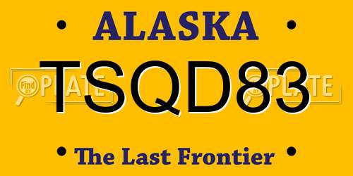 TSQD83 Alaska License Plate
