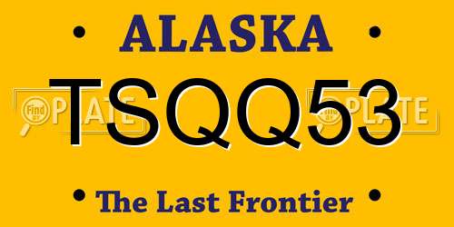 TSQQ53 Alaska License Plate