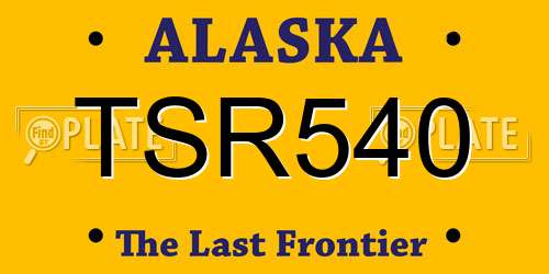 TSR540 Alaska License Plate