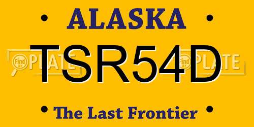 TSR54D Alaska License Plate