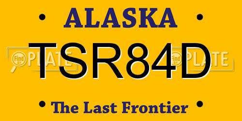 TSR84D Alaska License Plate