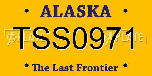 TSS0971 Alaska License Plate