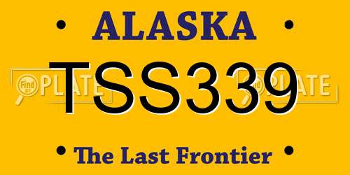 TSS339 Alaska License Plate