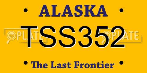 TSS352 Alaska License Plate