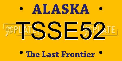 TSSE52 Alaska License Plate