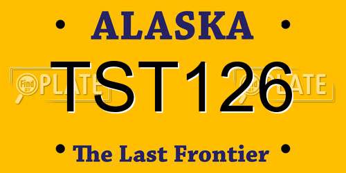 TST126 Alaska License Plate