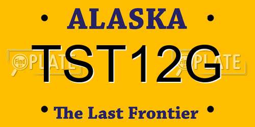 TST12G Alaska License Plate