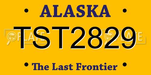 TST2829 Alaska License Plate