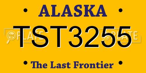 TST3255 Alaska License Plate