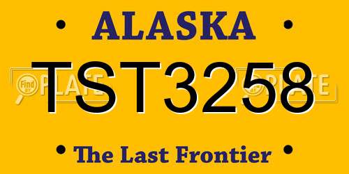 TST3258 Alaska License Plate