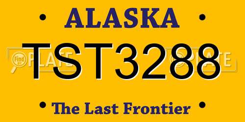 TST3288 Alaska License Plate
