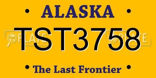 TST3758 Alaska License Plate