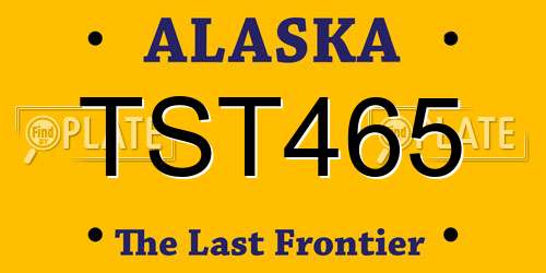 TST465 Alaska License Plate