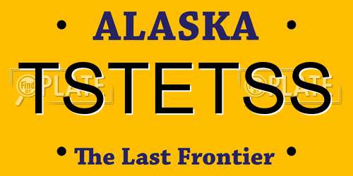 TSTETSS Alaska License Plate