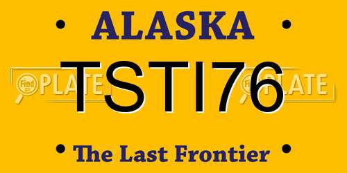 TSTI76 Alaska License Plate