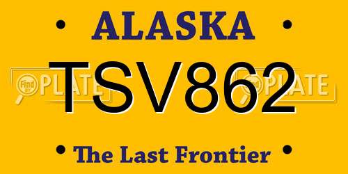 TSV862 Alaska License Plate