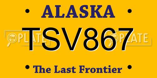 TSV867 Alaska License Plate