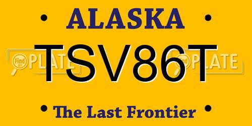 TSV86T Alaska License Plate