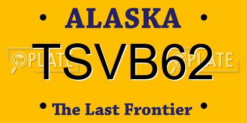 TSVB62 Alaska License Plate