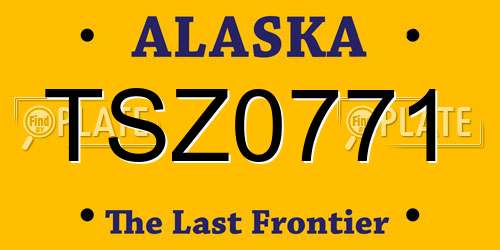 TSZ0771 Alaska License Plate