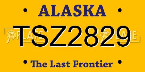 TSZ2829 Alaska License Plate