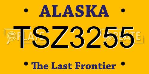 TSZ3255 Alaska License Plate