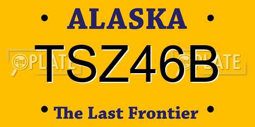 TSZ46B Alaska License Plate