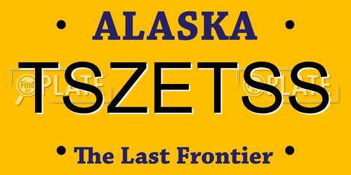 TSZETSS Alaska License Plate