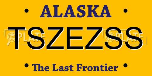 TSZEZSS Alaska License Plate