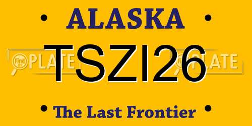 TSZI26 Alaska License Plate
