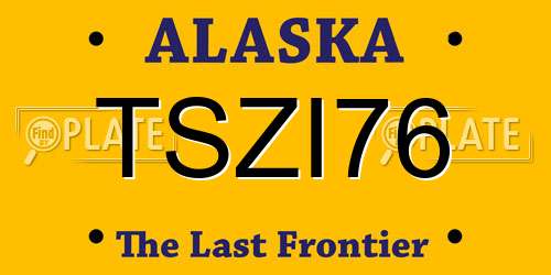 TSZI76 Alaska License Plate