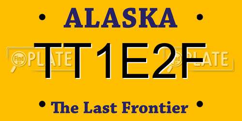 TT1E2F Alaska License Plate