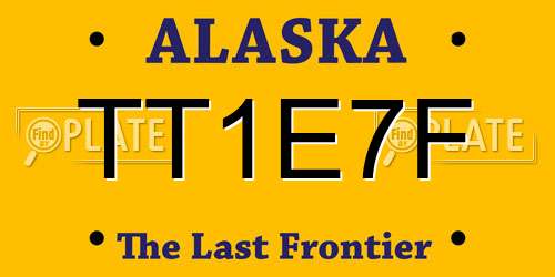 TT1E7F Alaska License Plate