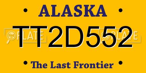 TT2D552 Alaska License Plate