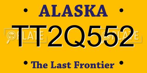 TT2Q552 Alaska License Plate