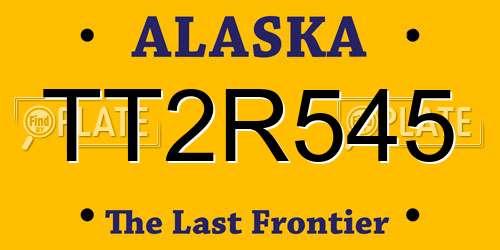 TT2R545 Alaska License Plate