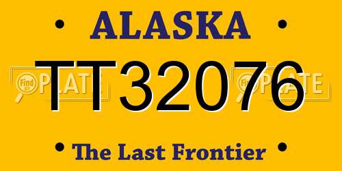 TT32076 Alaska License Plate