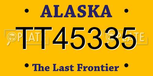 TT45335 Alaska License Plate