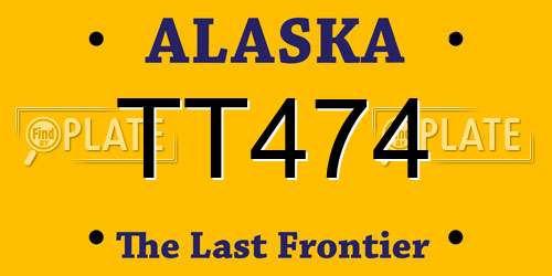 TT474 Alaska License Plate