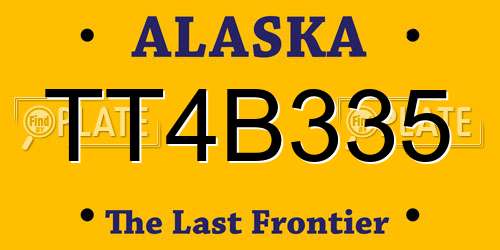 TT4B335 Alaska License Plate