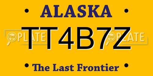 TT4B7Z Alaska License Plate