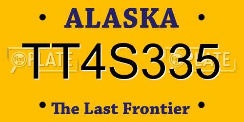 TT4S335 Alaska License Plate