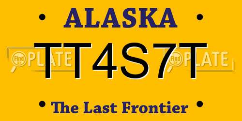 TT4S7T Alaska License Plate