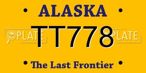 TT778 Alaska License Plate