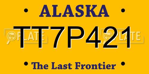 TT7P421 Alaska License Plate