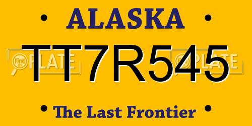 TT7R545 Alaska License Plate