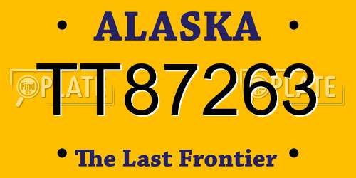 TT87263 Alaska License Plate
