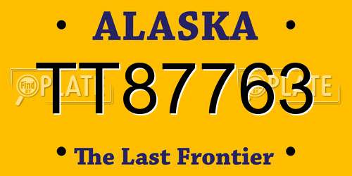 TT87763 Alaska License Plate